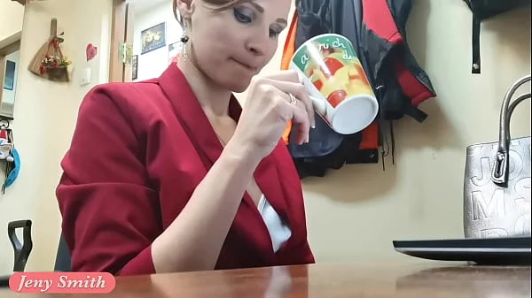 I've got a new job. Jeny Smith gets naked at her new job. Hidden cam prank