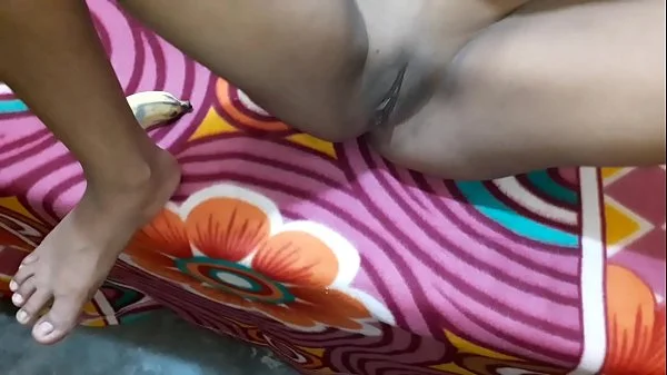 XXX Indian lonely horny girl put a banana inside her pussy XXX