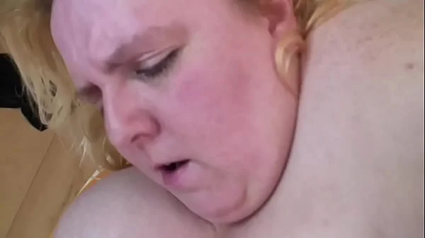 Gorgeous curvy fat blonde with huge big tits and big ass lets her big shaved pussy fuck for pleasure