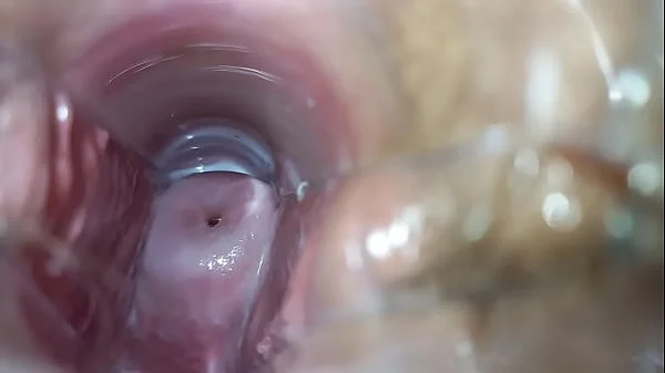 Orgasm inside pussy close-up
