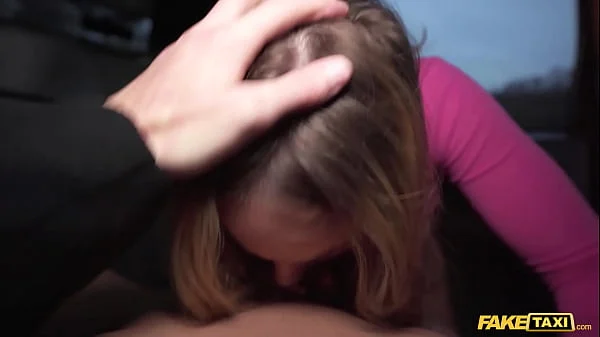 Fake Taxi Blonde French babe swallows every drop of cum from a big cock