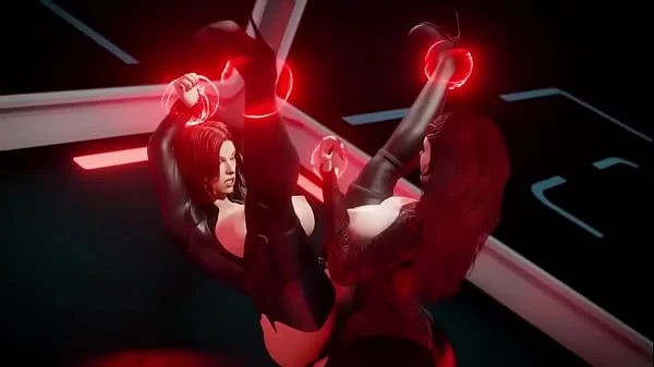 Futa Scarlet Witch fucks Futa Black Widow 3d hentai