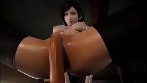 Tifa rides a cock in a bar and gets a load of cum