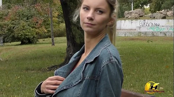 Public masturbate Katerina Hartlova City Park in pantyhose