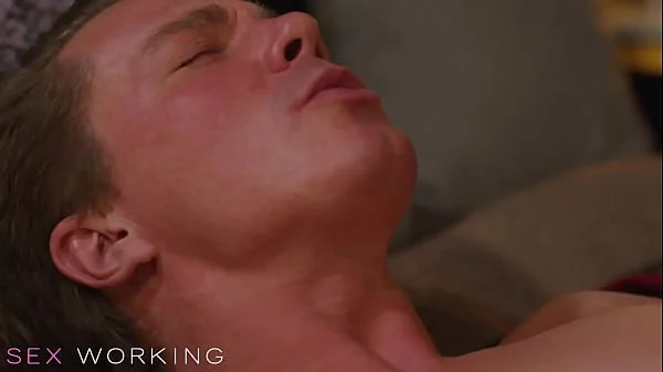 DEVIANTE - Redhead MILF sex worker escort with pale big tits and mom ass massages her client with oil before a slow blowjob and full raw sex riding him to orgasm and letting him blow his load over her face in german hotel room