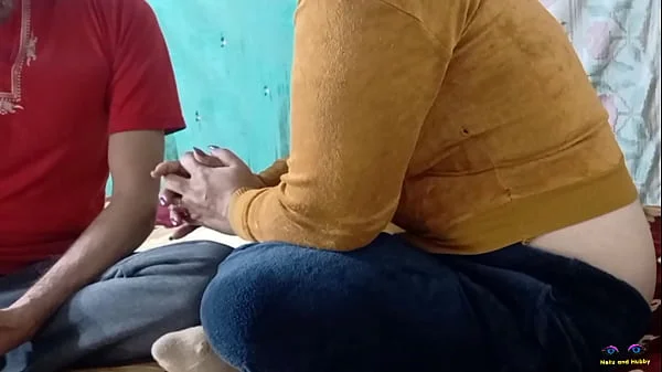 step Son in law pressing big boobs of mother in law and motivating for anal hardcore fucking and puts middle finger in her ass, beautiful roleplay saasu damaad sex by Netu and Hubby xxx hd film in clear Hindi audio