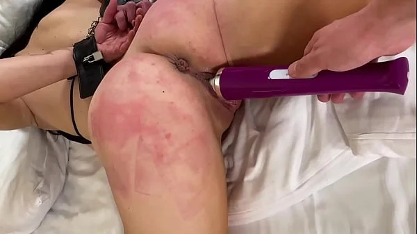 Spanking my Ass when Im Bondages and All Magic Wand inside my Pussy Full in Premium