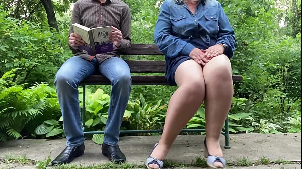 Pantyhose princess pissing in the park while I watch