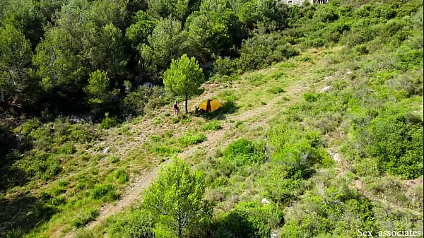 Drone catches young couple fucking outdoors